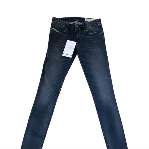 Diesel grupee super skinny black denim jeans size 26x32 nwt - Picture 2 of 10